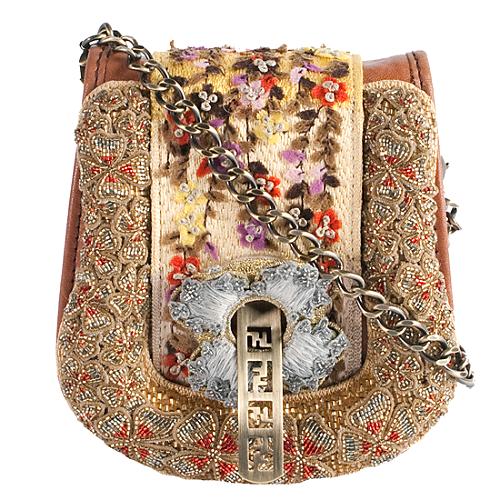 Fendi Lesage Embroidered B Bag Shoulder Handbag