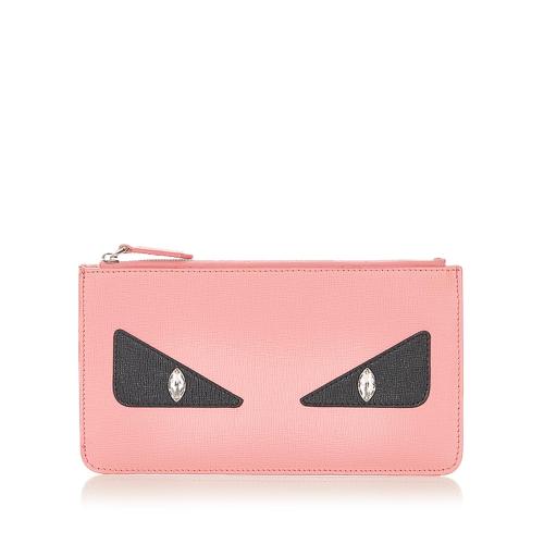 Fendi Monster Leather Clutch Bag