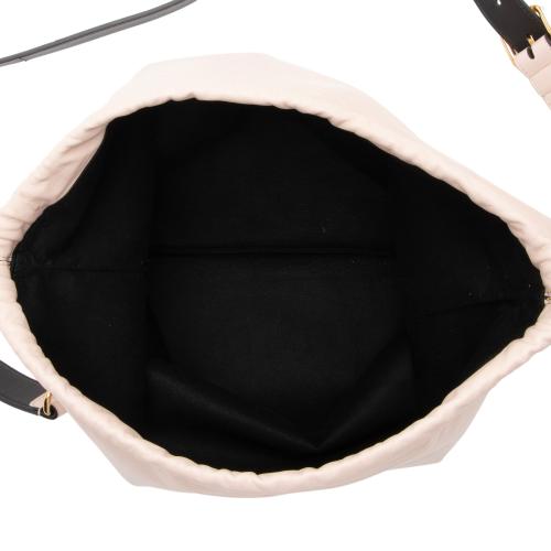 Fendi Nappa Leather Drawstring Medium Shoulder Bag
