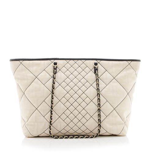 Fendi Nylon Quilted Zucca Roll Tote
