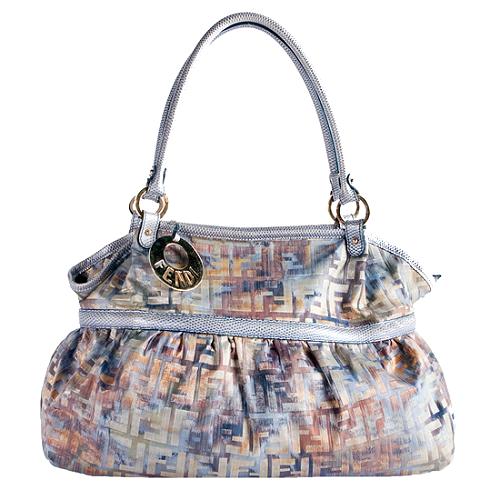 Fendi Ombre Zucca Jacquard Chef Shoulder Handbag