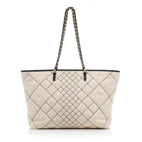 Fendi Nylon Quilted Zucca Roll Tote