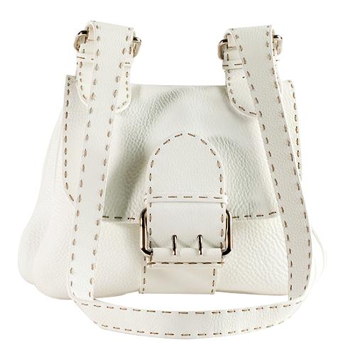 Fendi Selleria Leather Flap Shoulder Handbag