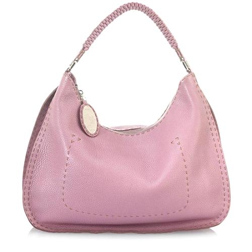 Fendi Selleria Leather Hobo Handbag