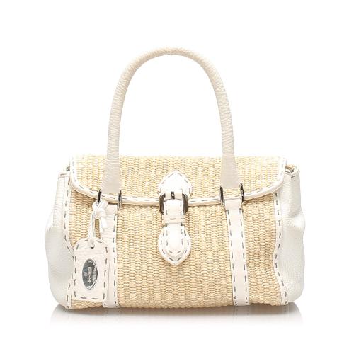 Fendi Selleria Linda Straw Handbag