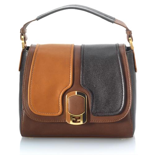 Fendi Leather Silvana Newline Colorblack Satchel Handbag