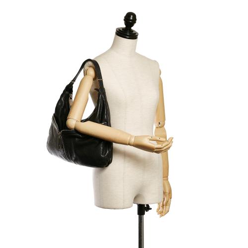 Fendi Unzipped Leather Hobo Bag