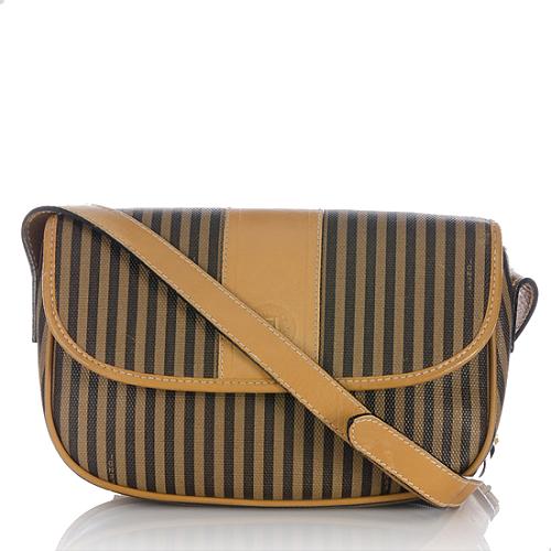 Fendi Vintage Striped Spalmati Flap Shoulder Bag