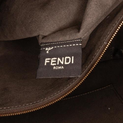 Fendi Zucca Embossed Leather Satchel