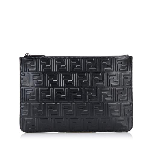 Fendi Zucca Embossed Zip Pouch