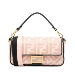 Fendi Zucca Embroidered Baguette Satchel