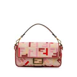 Fendi Zucca Embroidered Baguette Satchel