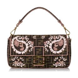 Fendi Zucca Paisley Embroidery Baguette