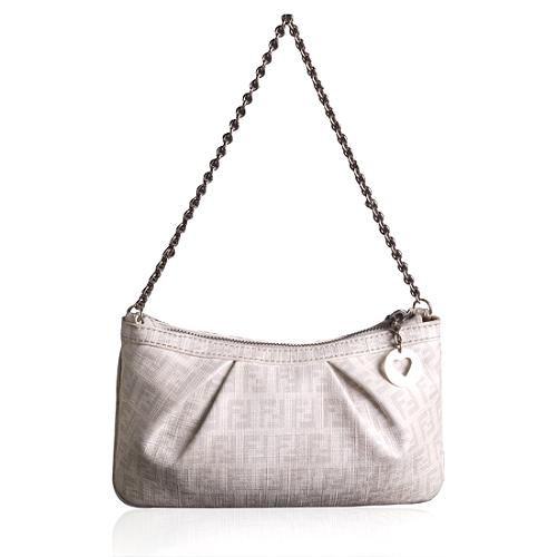 Fendi Zucchino Spalmati Pleated Mini Shoulder Handbag 