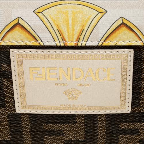 Fendi x Versace Leather Fendace Sunshine Medium Shopper Tote