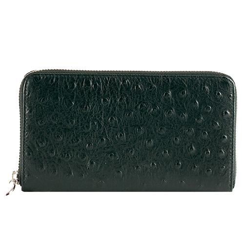Furla Ostrich Embossed Continental Wallet