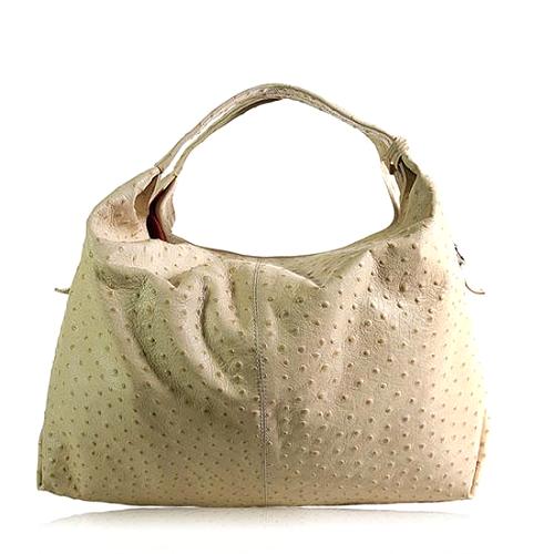 Furla Ostrich Leather 'Elisabeth' Hobo Handbag