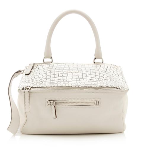 Givenchy Croc Embossed Pandora Medium Shoulder Bag