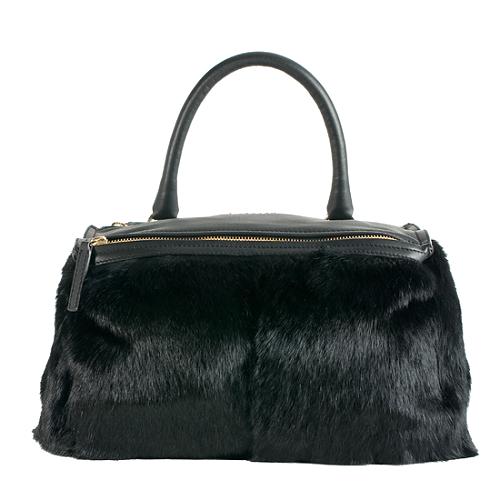 Givenchy Rabbit Fur Sheepskin Pepe Pandora Large Shoulder Bag
