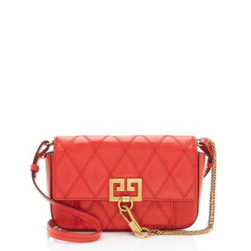 Givenchy Quilted Goatskin GV3 Pocket Mini Convertible Pouch
