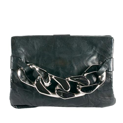 Givenchy Washed Leather Chain Clutch