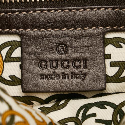 Gucci 85th Anniversary Velvet Horsebit Print Hobo Bag