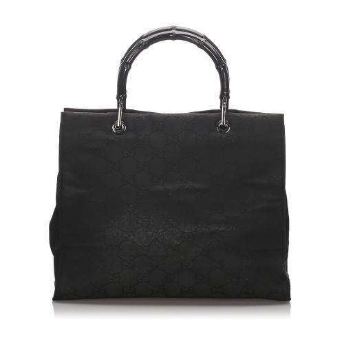 Gucci Canvas Bamboo Tote