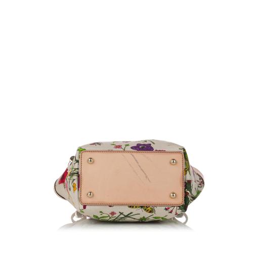 Gucci Bamboo Flora Canvas Handbag