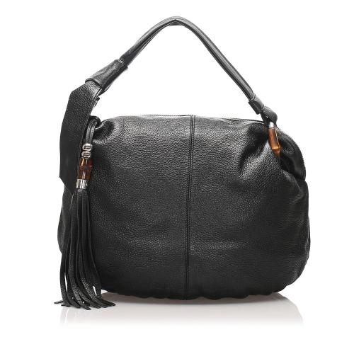 Gucci Bamboo Jungle Leather Hobo Bag