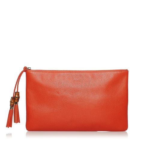 Gucci Bamboo Leather Clutch Bag