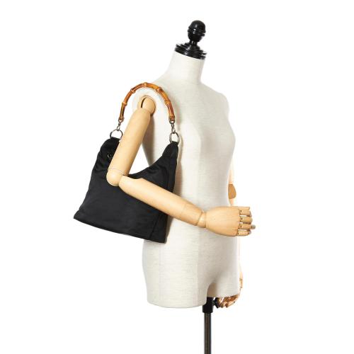 Gucci Bamboo Nylon Shoulder Bag