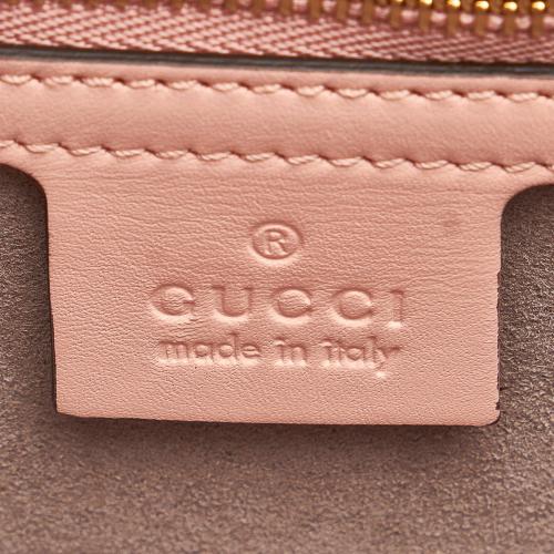 Gucci Bamboo Nymphaea Leather Satchel