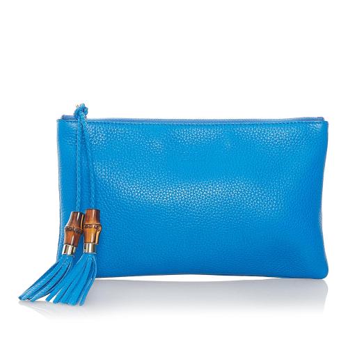 Gucci Bamboo Tassel Leather Clutch Bag