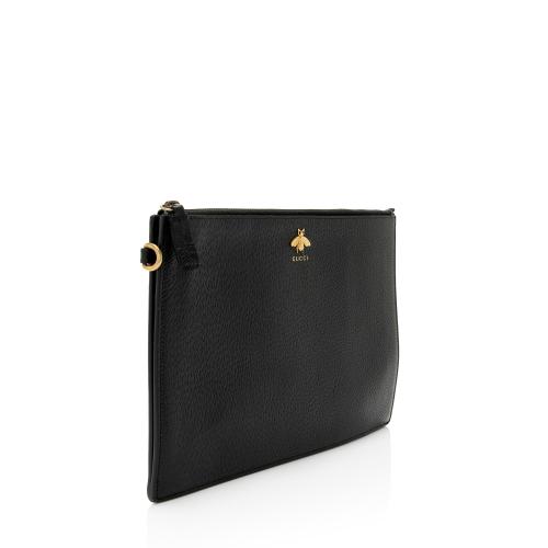 Gucci Calfskin Bee Wristlet