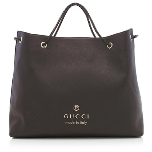 Gucci Calfskin Braided Handle Large Gifford Tote