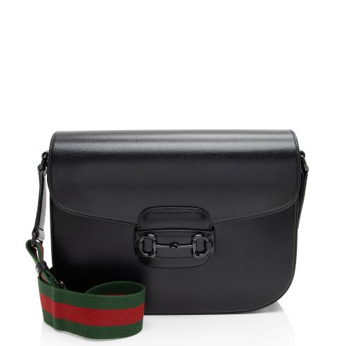 Gucci Calfskin Web Horsebit 1955 Azalea Shoulder Bag