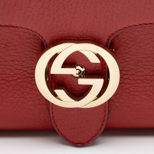 Gucci Leather Interlocking G Small Top Handle