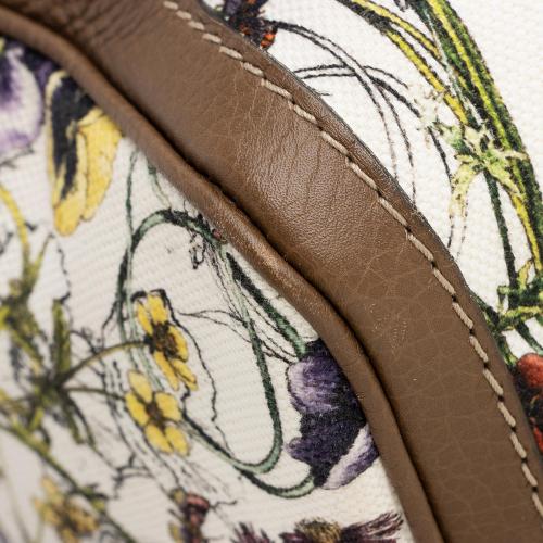 Gucci Canvas Flora Joy Convertible Medium Boston Bag