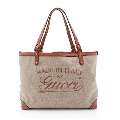 Gucci Canvas Leather Craft Tote