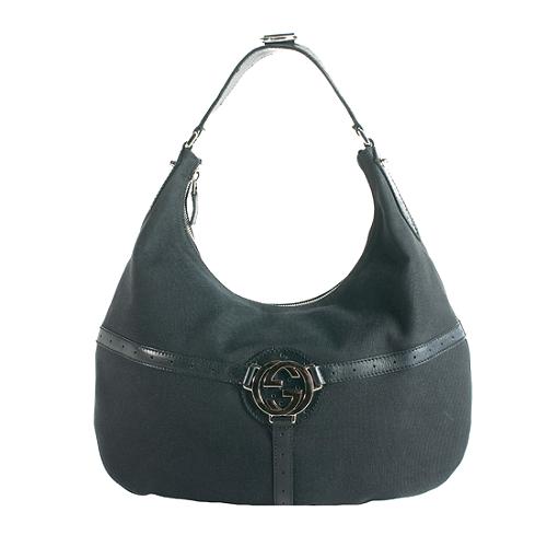 Gucci Canvas Reins Hobo