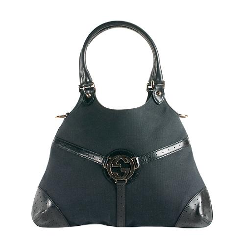 Gucci Canvas Reins Medium Shoulder Bag