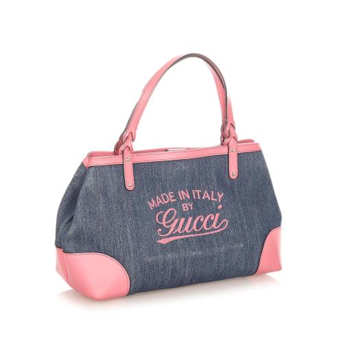 Gucci Craft Denim Tote Bag