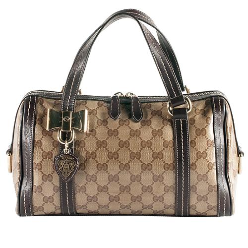 Gucci Crystal GG Duchessa Medium Boston Satchel Handbag