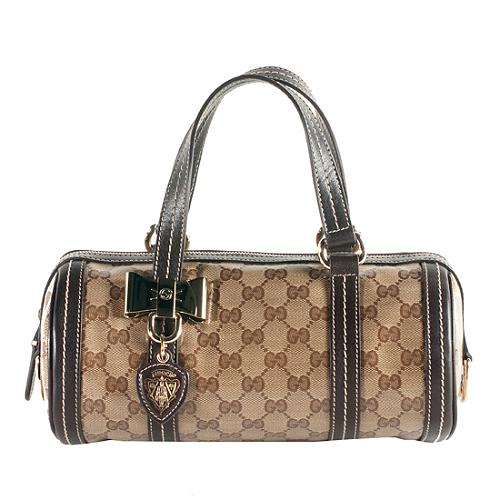 Gucci Crystal GG Duchessa Small Boston Satchel Handbag