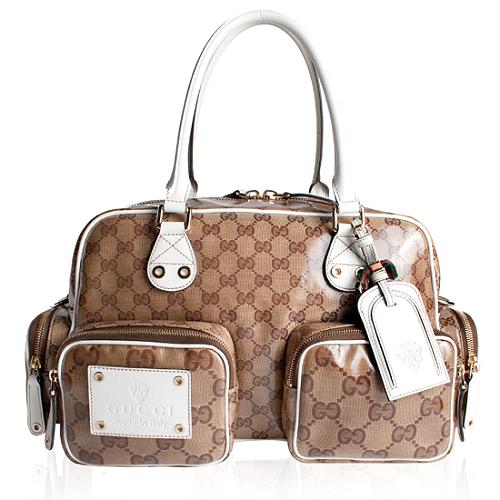 Gucci Crystal GG Voyager Satchel Handbag