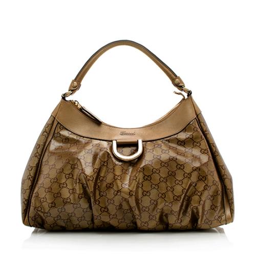 Gucci Crystal GG D Gold Large Hobo