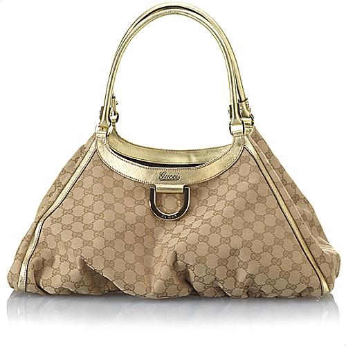 Gucci D Gold Large Shoulder Handbag