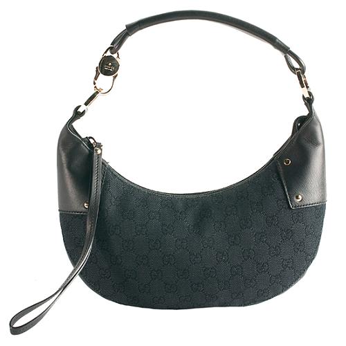 Gucci Denim GG Fabric Small Hobo Handbag