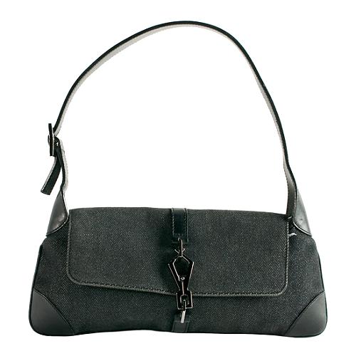 Gucci Denim Jackie-O Small Flap Shoulder Handbag