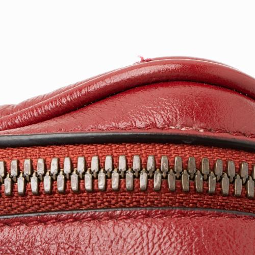 Gucci Diagonal Matelasse Leather GG Marmont Double Zip Mini Camera Bag